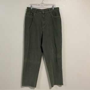 L.L. Bean Corduroy High Rise Straight leg Pants Moss Green Size 18 M/Tall